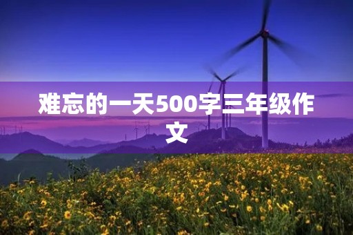 难忘的一天500字三年级作文