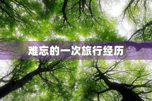 难忘的一次旅行经历 难忘的一次旅行经历