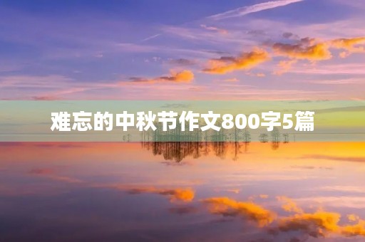 难忘的中秋节作文800字5篇
