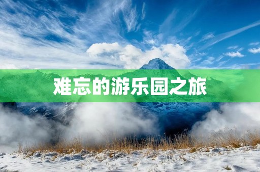 难忘的游乐园之旅 难忘的游乐园之旅