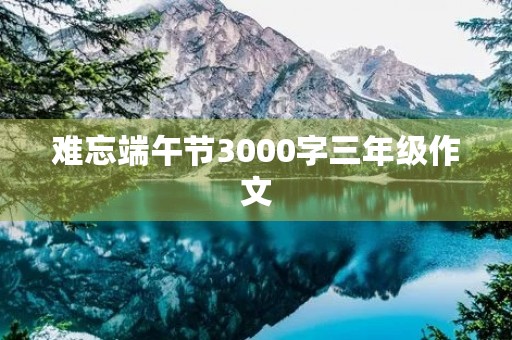 难忘端午节3000字三年级作文 难忘端午节3000字三年级作文