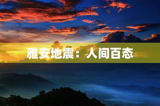 雅安地震：人间百态
