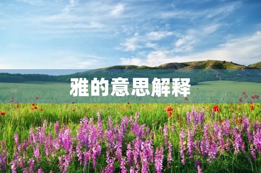 雅的意思解释(雅的组词) 雅的意思解释(雅的组词)