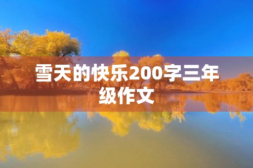 雪天的快乐200字三年级作文