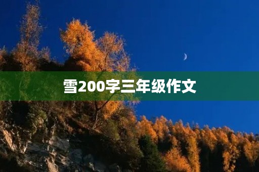 雪200字三年级作文