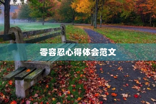 零容忍心得体会范文