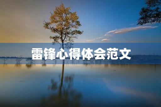 雷锋心得体会范文