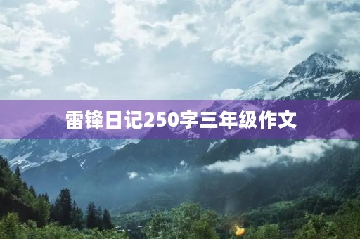 雷锋日记250字三年级作文