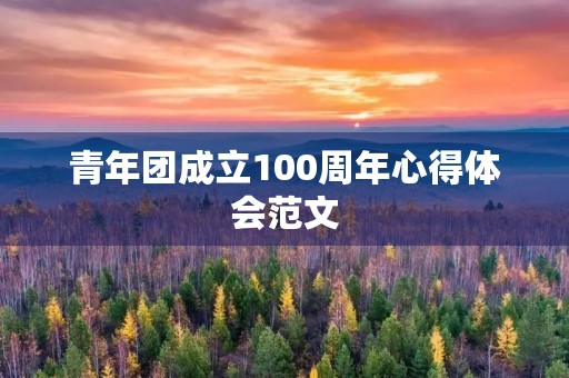 青年团成立100周年心得体会范文