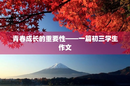 青春成长的重要性——一篇初三学生作文