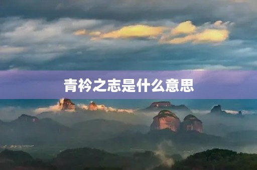 青衿之志是什么意思 青衿之志是什么意思