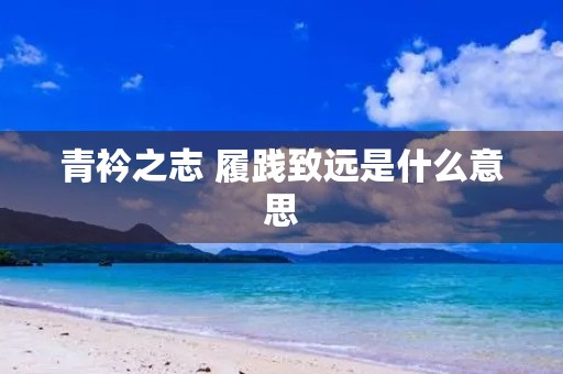 青衿之志 履践致远是什么意思 青衿之志 履践致远是什么意思
