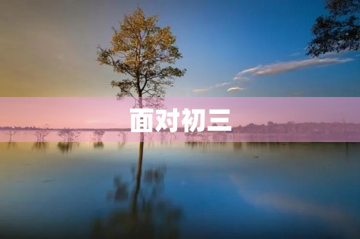面对初三,我该如何应对? 面对初三,我该如何应对?