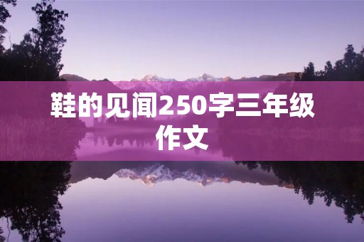 鞋的见闻250字三年级作文 鞋的见闻250字三年级作文