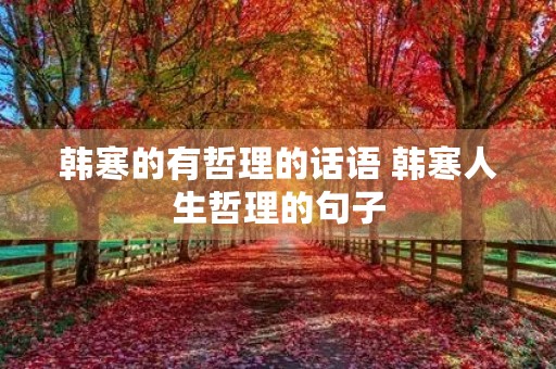 韩寒的有哲理的话语 韩寒人生哲理的句子 韩寒的有哲理的话语 韩寒人生哲理的句子