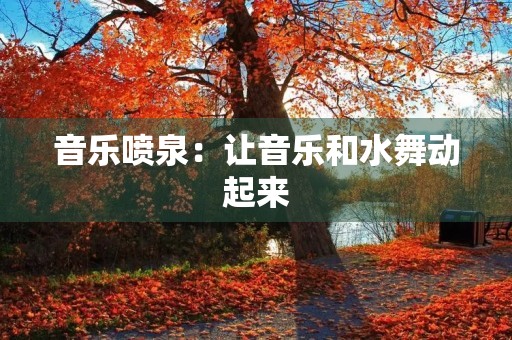音乐喷泉：让音乐和水舞动起来