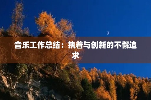 音乐工作总结:执着与创新的不懈追求 音乐工作总结:执着与创新的不懈追求