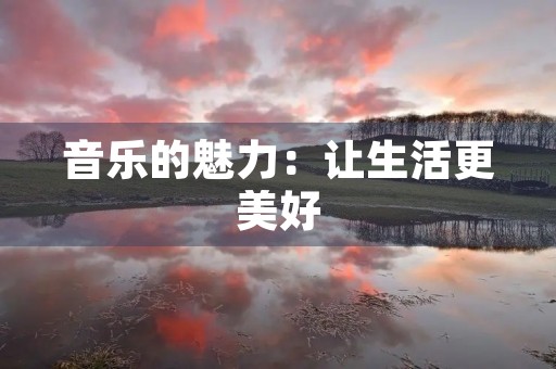 音乐的魅力：让生活更美好