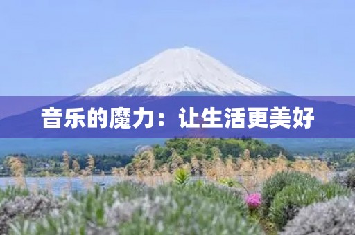 音乐的魔力：让生活更美好
