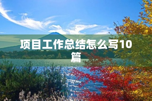 项目工作总结怎么写10篇