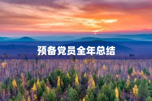 预备党员全年总结 预备党员全年总结