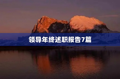 领导年终述职报告7篇 领导年终述职报告7篇