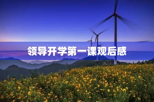 领导开学第一课观后感