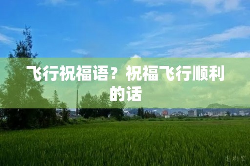 飞行祝福语？祝福飞行顺利的话