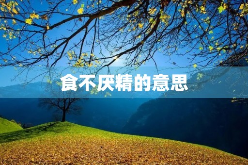 食不厌精的意思(食不厌精) 食不厌精的意思(食不厌精)
