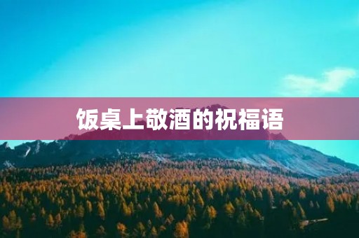 饭桌上敬酒的祝福语(饭桌上敬酒的顺序是从左到右吗)