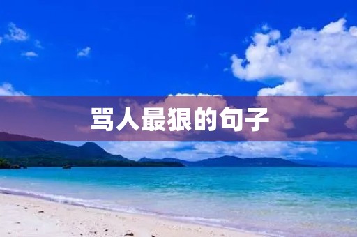 骂人最狠的句子(骂人最狠的句子越狠越好)