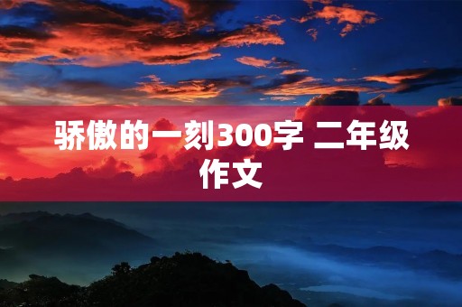 骄傲的一刻300字 二年级作文