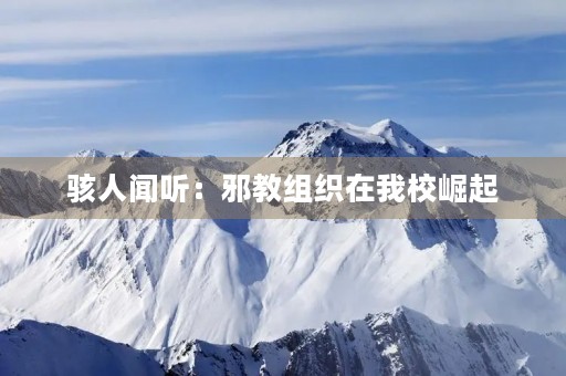 骇人闻听：邪教组织在我校崛起，引发全校师生的恐慌。