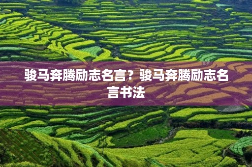 骏马奔腾励志名言？骏马奔腾励志名言书法