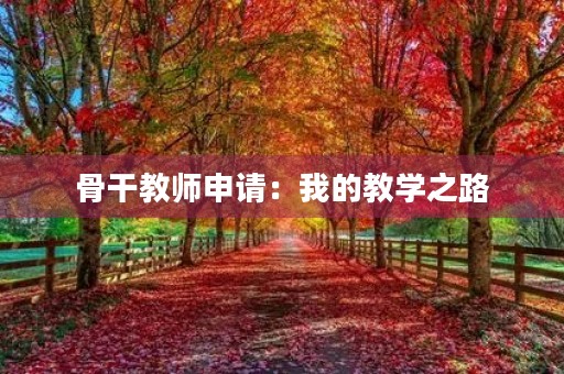 骨干教师申请：我的教学之路