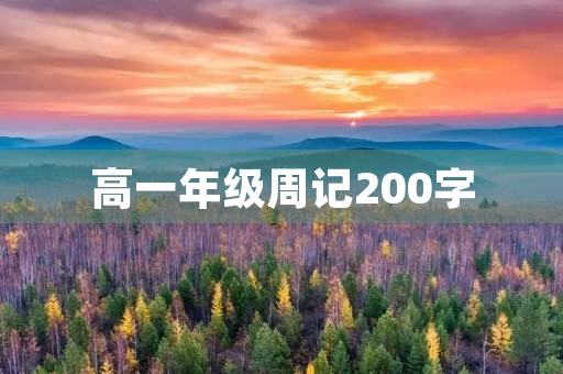 高一年级周记200字