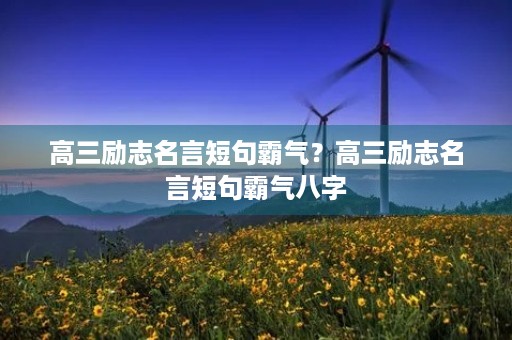 高三励志名言短句霸气？高三励志名言短句霸气八字