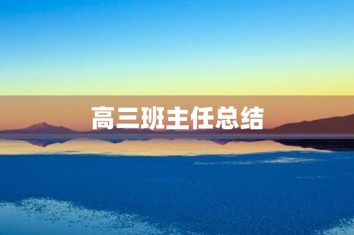 高三班主任总结