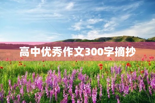 高中优秀作文300字摘抄 高中优秀作文300字摘抄