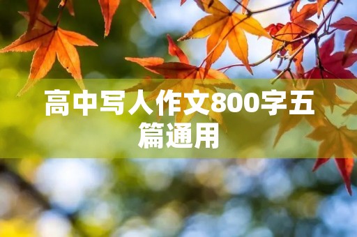 高中写人作文800字五篇通用 高中写人作文800字五篇通用