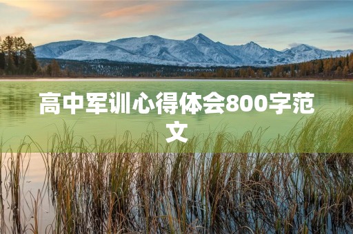 高中军训心得体会800字范文