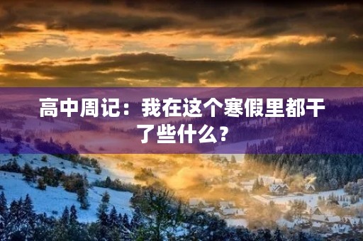 高中周记：我在这个寒假里都干了些什么？