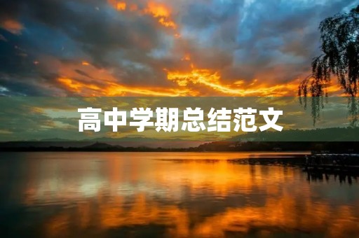 高中学期总结范文