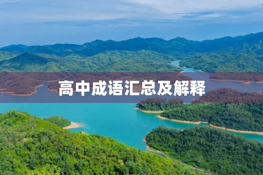 高中成语汇总及解释