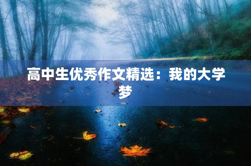高中生优秀作文精选：我的大学梦