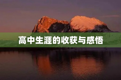 高中生涯的收获与感悟 高中生涯的收获与感悟