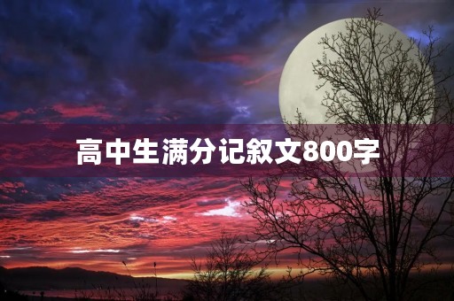 高中生满分记叙文800字 高中生满分记叙文800字