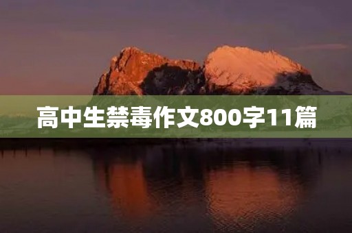 高中生禁毒作文800字11篇 高中生禁毒作文800字11篇