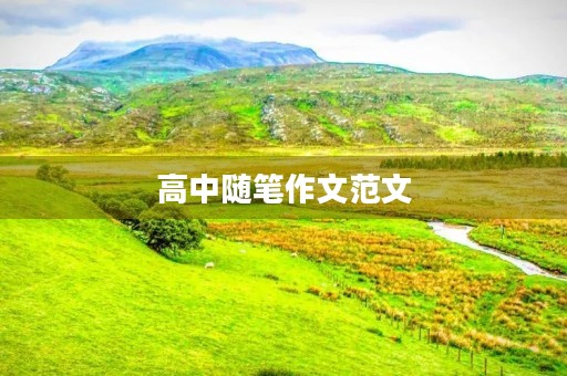 高中随笔作文范文 高中随笔作文范文
