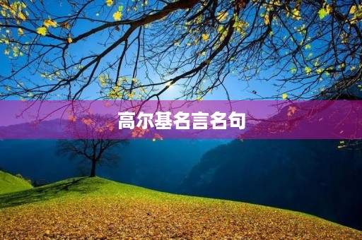 高尔基名言名句(高尔基名言名句书籍)